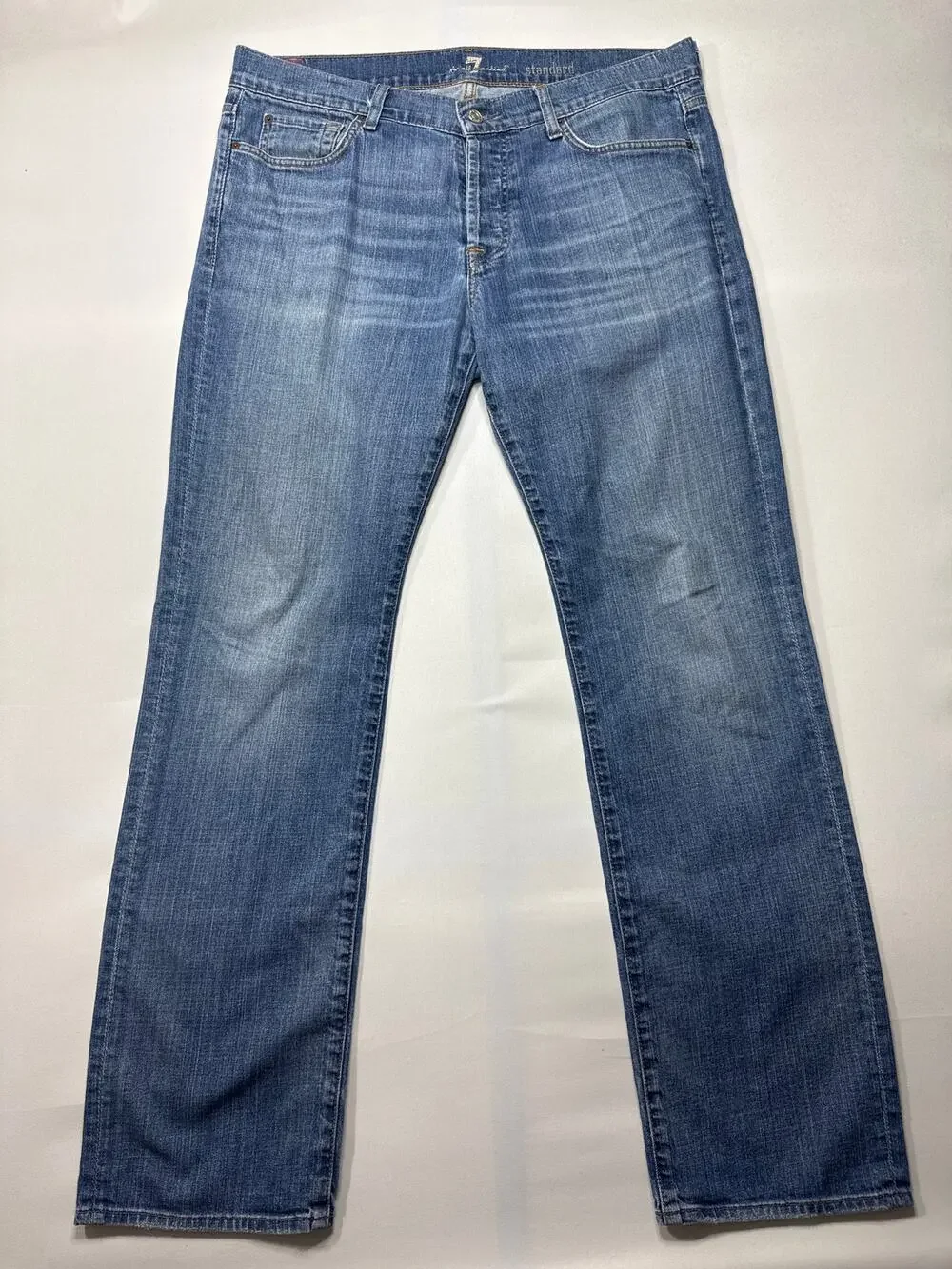 7 For All Mankind Men's Standard Fit Straight Leg Blue Jeans - Size 36 (37x33)*‎